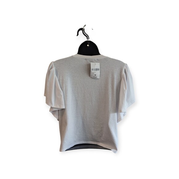 Womens Forever 21 Ruffle Sleeve White Knit Top Medium - Picture 2 of 6